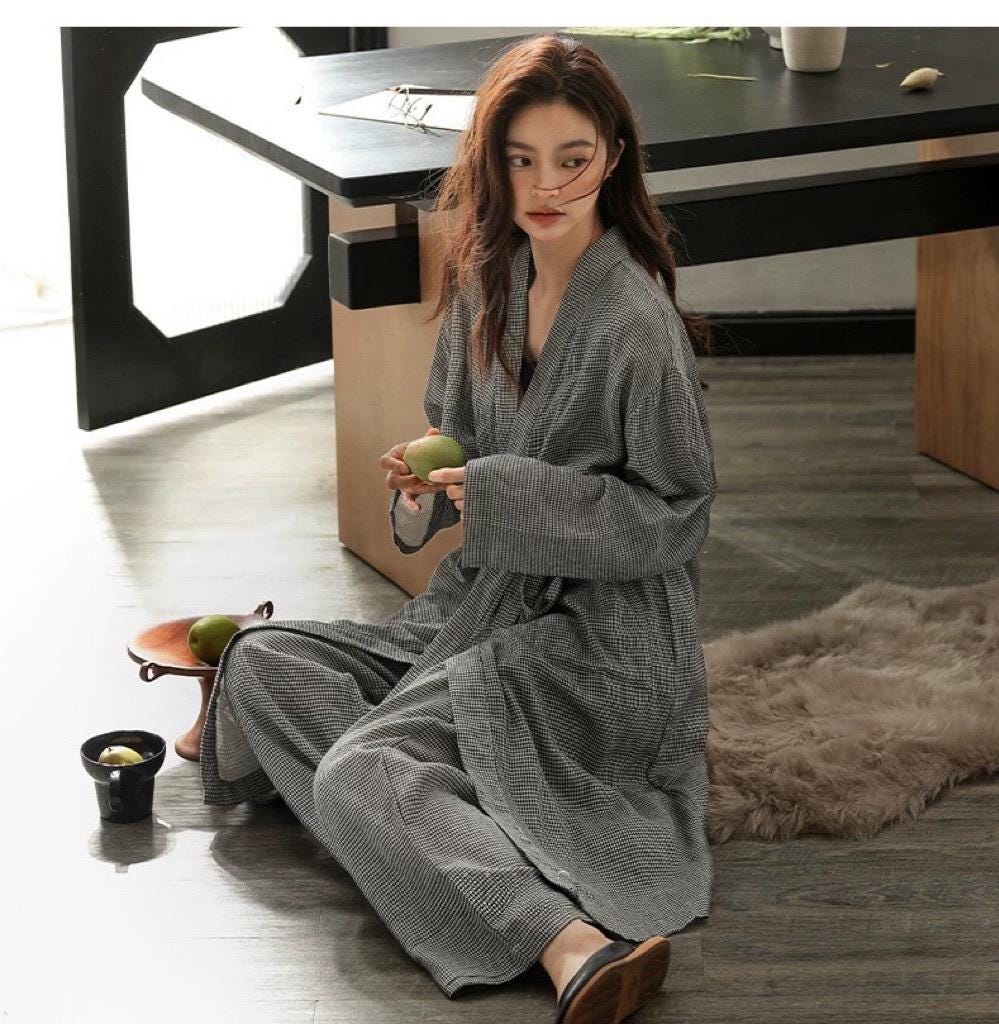 Gauze Cotton Robe Set | Relaxed Minimalist Loungewear | Soft Breathable Pyjamas for Women | Sustainable Homewear Outfit