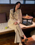 Organic Woven Cotton Loungewear - Embroidered Pajama