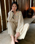 Organic Woven Cotton Loungewear - Embroidered Pajama
