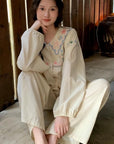 Organic Woven Cotton Loungewear - Embroidered Pajama