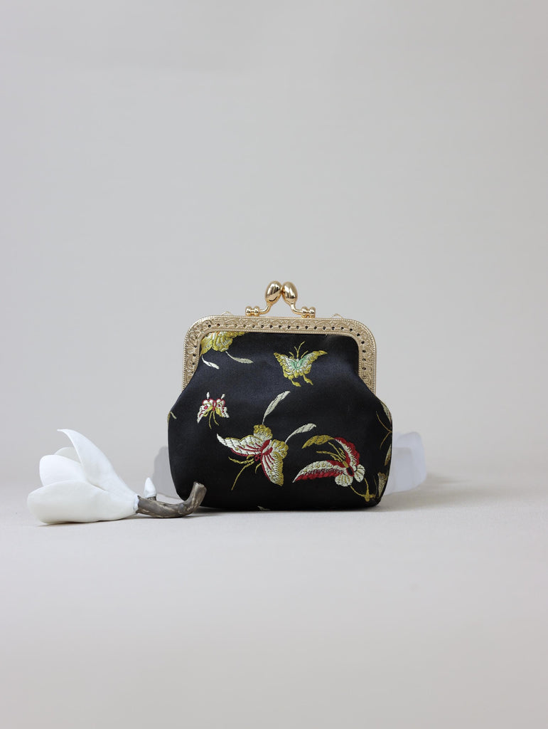 Handmade Silk Coin Purse | Oriental Embroidered Mini Purse with Vintage Metal Frame | 10 Designs | Heritage Gift for Women