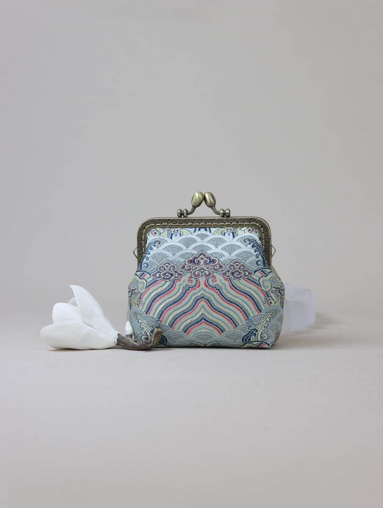 Handmade Silk Coin Purse | Oriental Embroidered Mini Purse with Vintage Metal Frame | 10 Designs | Heritage Gift for Women