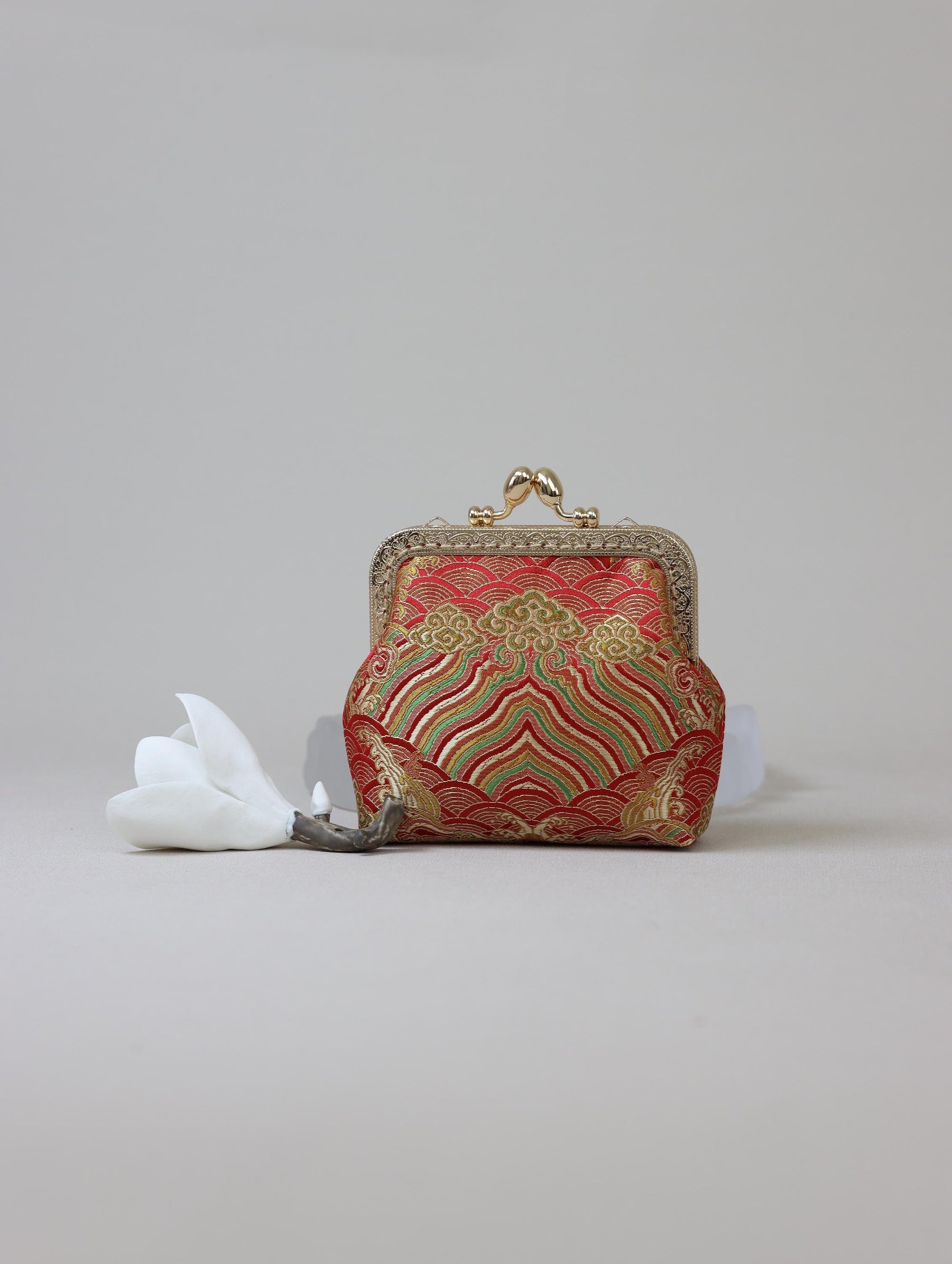 Handmade Silk Coin Purse | Oriental Embroidered Mini Purse with Vintage Metal Frame | 10 Designs | Heritage Gift for Women