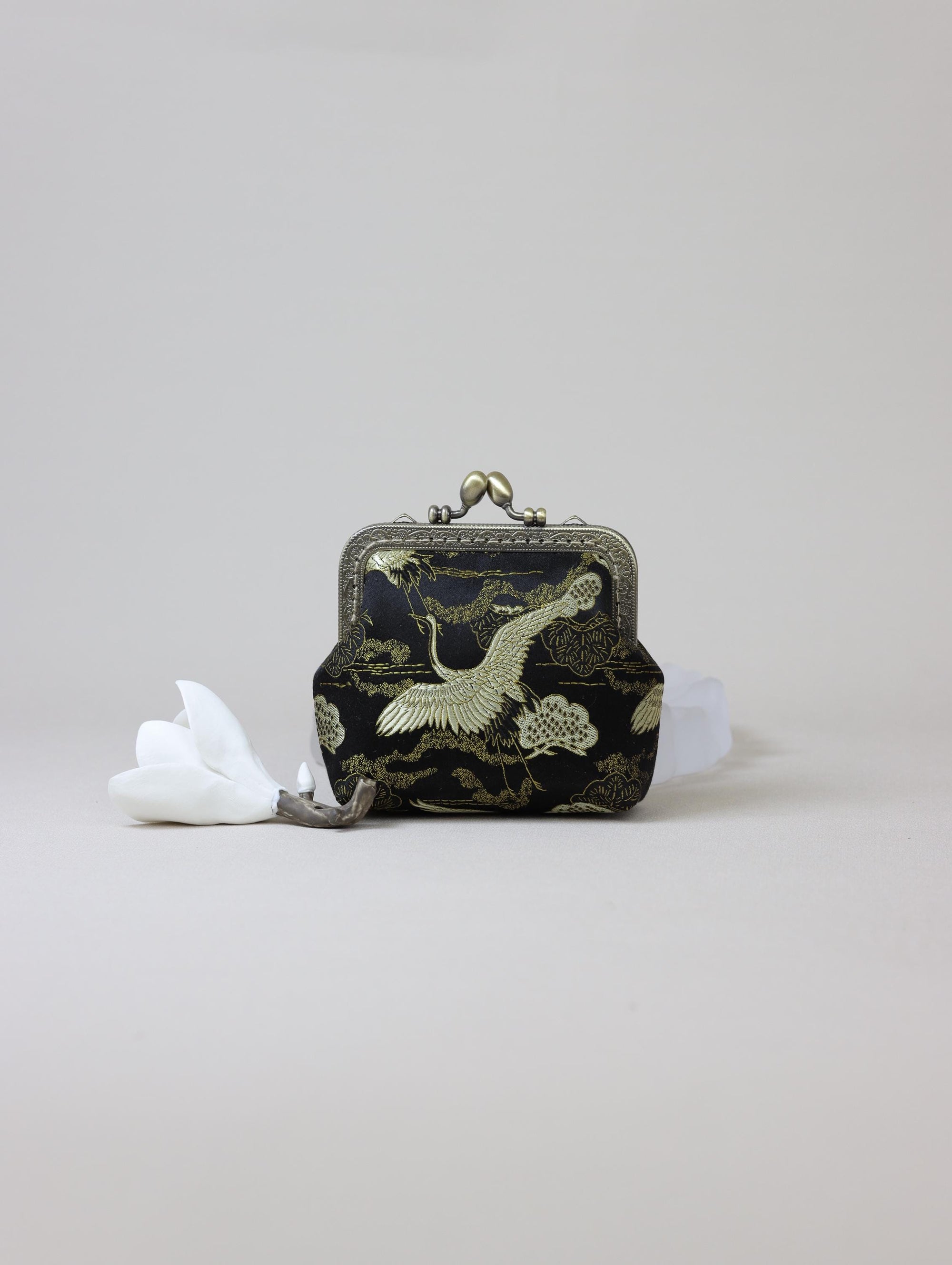Handmade Silk Coin Purse | Oriental Embroidered Mini Purse with Vintage Metal Frame | 10 Designs | Heritage Gift for Women