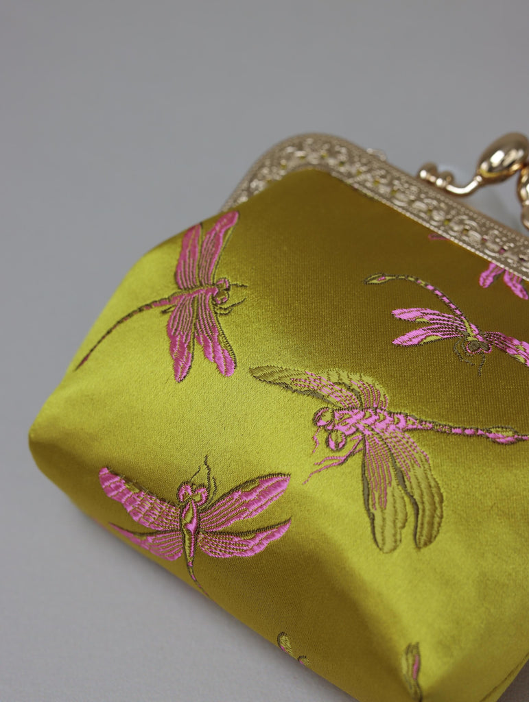 Handmade Silk Coin Purse | Oriental Embroidered Mini Purse with Vintage Metal Frame | 10 Designs | Heritage Gift for Women