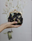 Handmade Silk Coin Purse | Oriental Embroidered Mini Purse with Vintage Metal Frame | 10 Designs | Heritage Gift for Women