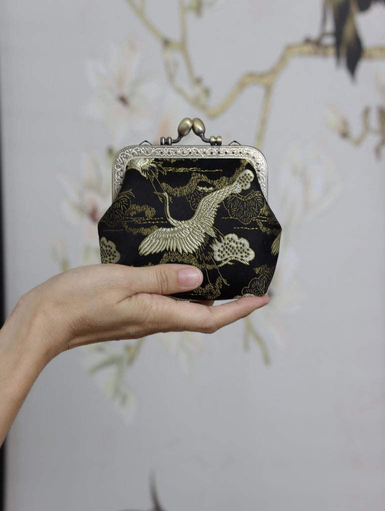 Handmade Silk Coin Purse | Oriental Embroidered Mini Purse with Vintage Metal Frame | 10 Designs | Heritage Gift for Women