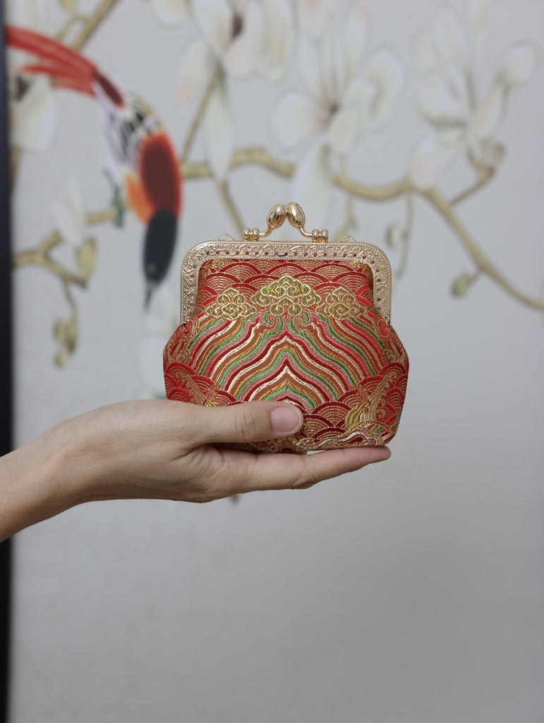 Handmade Silk Coin Purse | Oriental Embroidered Mini Purse with Vintage Metal Frame | 10 Designs | Heritage Gift for Women