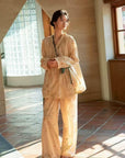 Luxury Cotton Robe for Women Christmas gift for Her All-Season Long Sleeve Lounge Robe, Winter Bathrobe for Indoor and Outdoor Wear