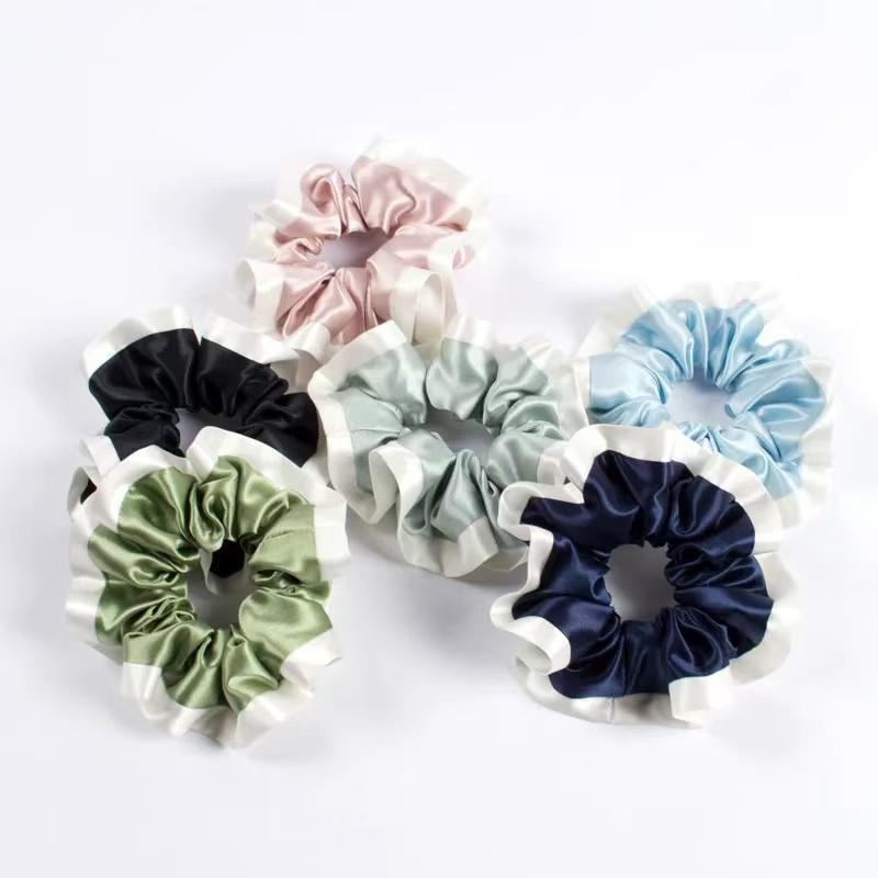 25 Momme Pure Silk Hair Scrunchies | Duo-Tone Satin Elastic Hair Ties | Soft & Gentle | Stocking Stuffer | 3 for 10% Off | Gift for Her