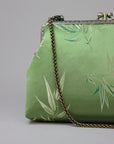 Handmade Silk Brocade Tassel Evening Bag | Oriental Clutch Purse with Vintage Brass Frame | Chinese Embroidered Handbag for Women