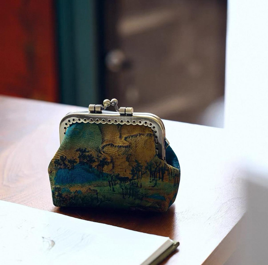 Mini Xiangyun Silk Coin Purse | Handmade Oriental Kiss-Lock Pouch | Vintage Chinese Brocade Clutch Gift for Women