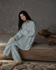 Gauze Cotton Pajamas Set for Women | Zen Meditation Outfit | Soft Breathable Loungewear | Relaxed Homewear | Gift for Her