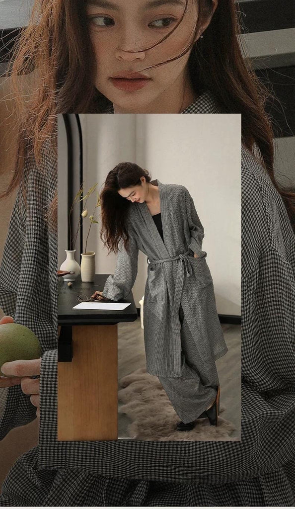 Gauze Cotton Robe Set | Relaxed Minimalist Loungewear | Soft Breathable Pyjamas for Women | Sustainable Homewear Outfit
