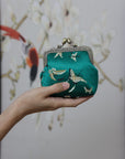 Handmade Silk Coin Purse | Oriental Embroidered Mini Purse with Vintage Metal Frame | 10 Designs | Heritage Gift for Women
