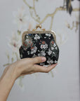 Handmade Silk Coin Purse | Oriental Embroidered Mini Purse with Vintage Metal Frame | 10 Designs | Heritage Gift for Women