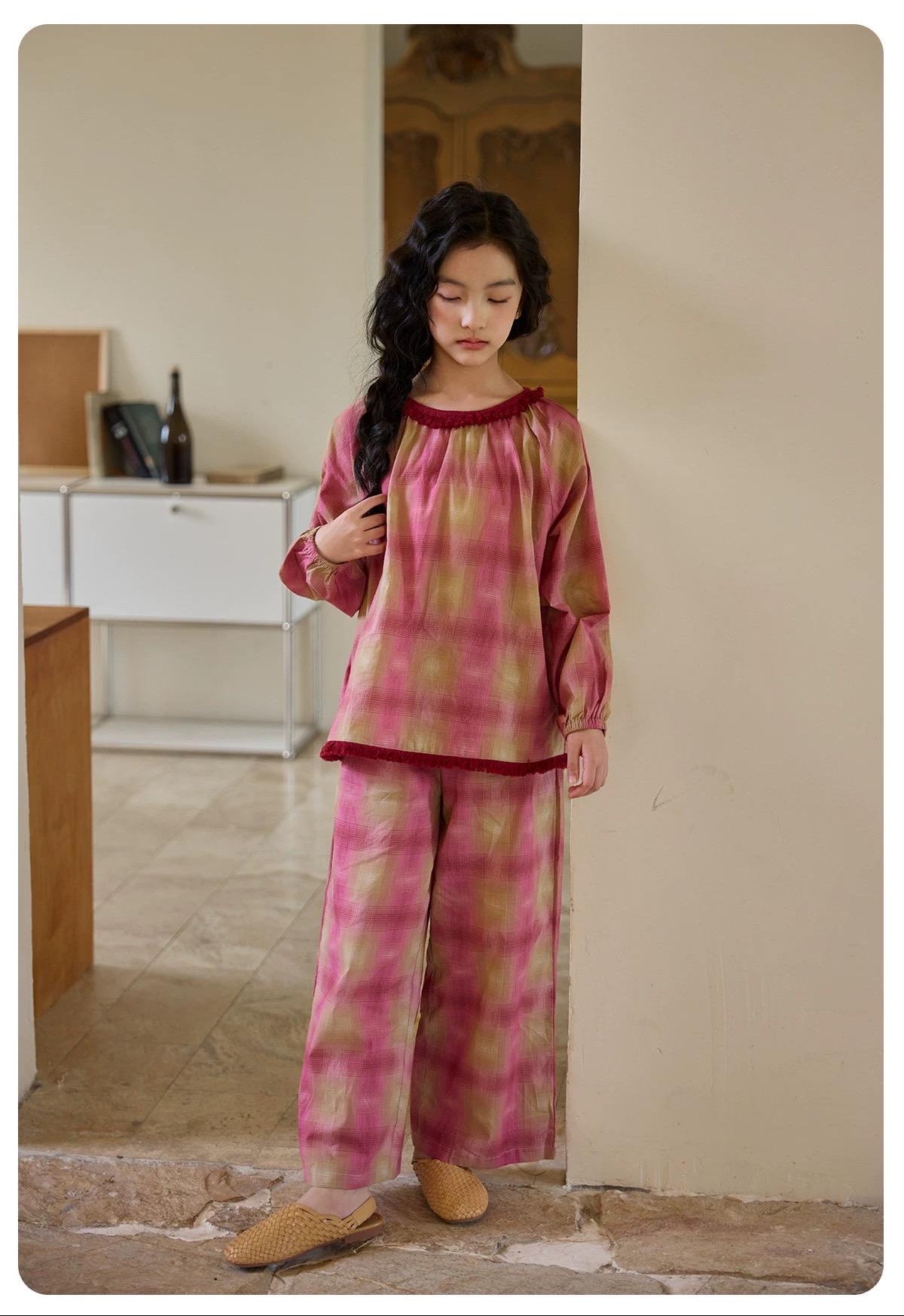 Bamboo Cotton Pajama Set for Mom and Daughter – Matching Family Christmas Pajamas , Soft Breathable Sleepwear for Women and Kids