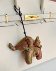 Christmas Bag Charm – Silk Fabric Hanging Ornament for Christmas Stocking Filler, Lucky Elephant , Handmade Christmas Gifts