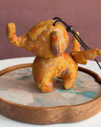 Christmas Bag Charm – Silk Fabric Hanging Ornament for Christmas Stocking Filler, Lucky Elephant , Handmade Christmas Gifts