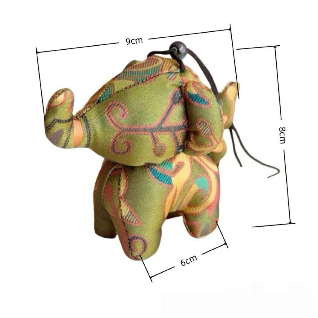 Christmas Bag Charm – Silk Fabric Hanging Ornament for Christmas Stocking Filler, Lucky Elephant , Handmade Christmas Gifts