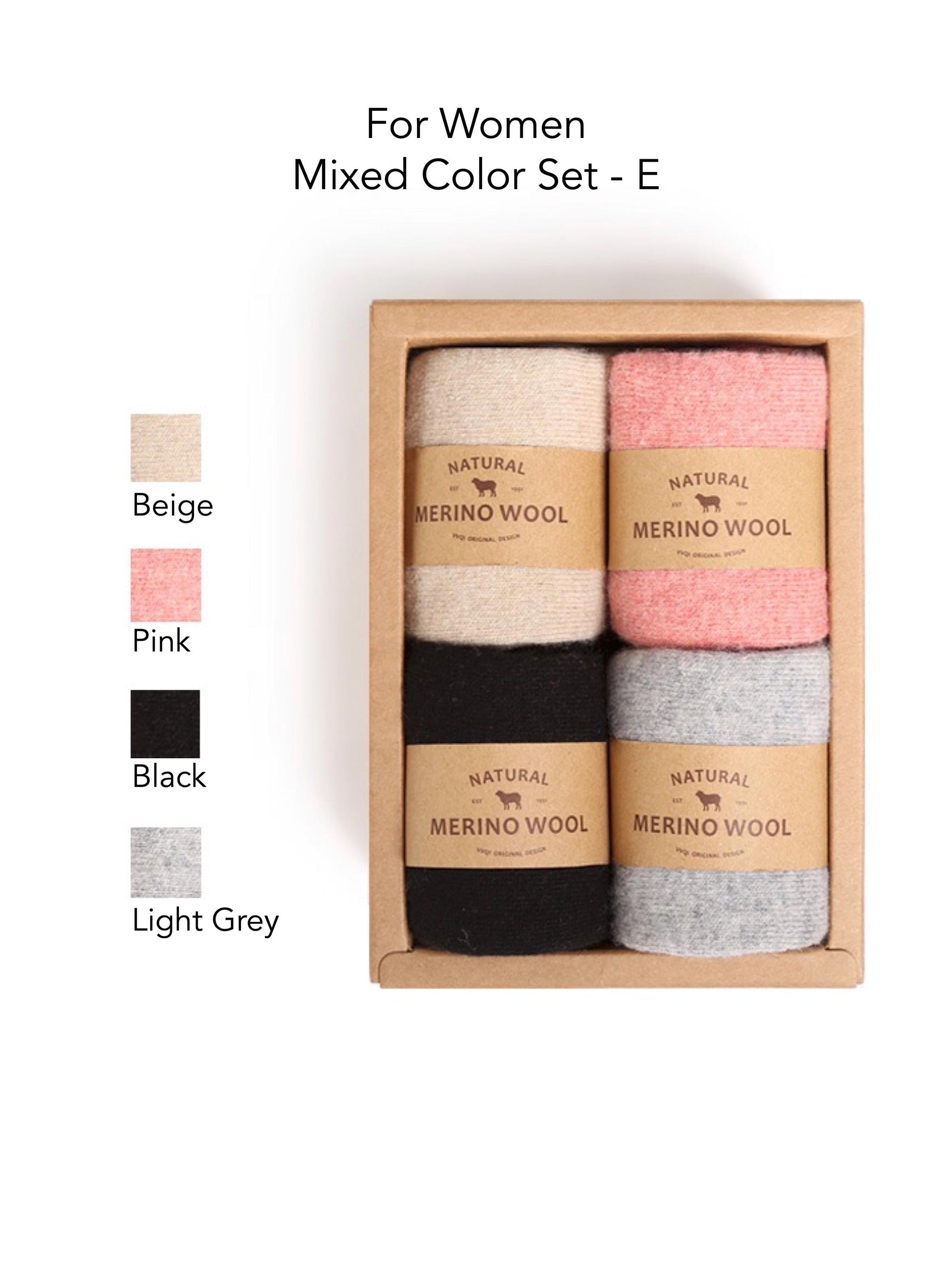 Merino Wool Socks Gift Box: Australian Wool Blend, Unisex, Set of 4 Christmas Gift Wrapped, Stocking Fillers