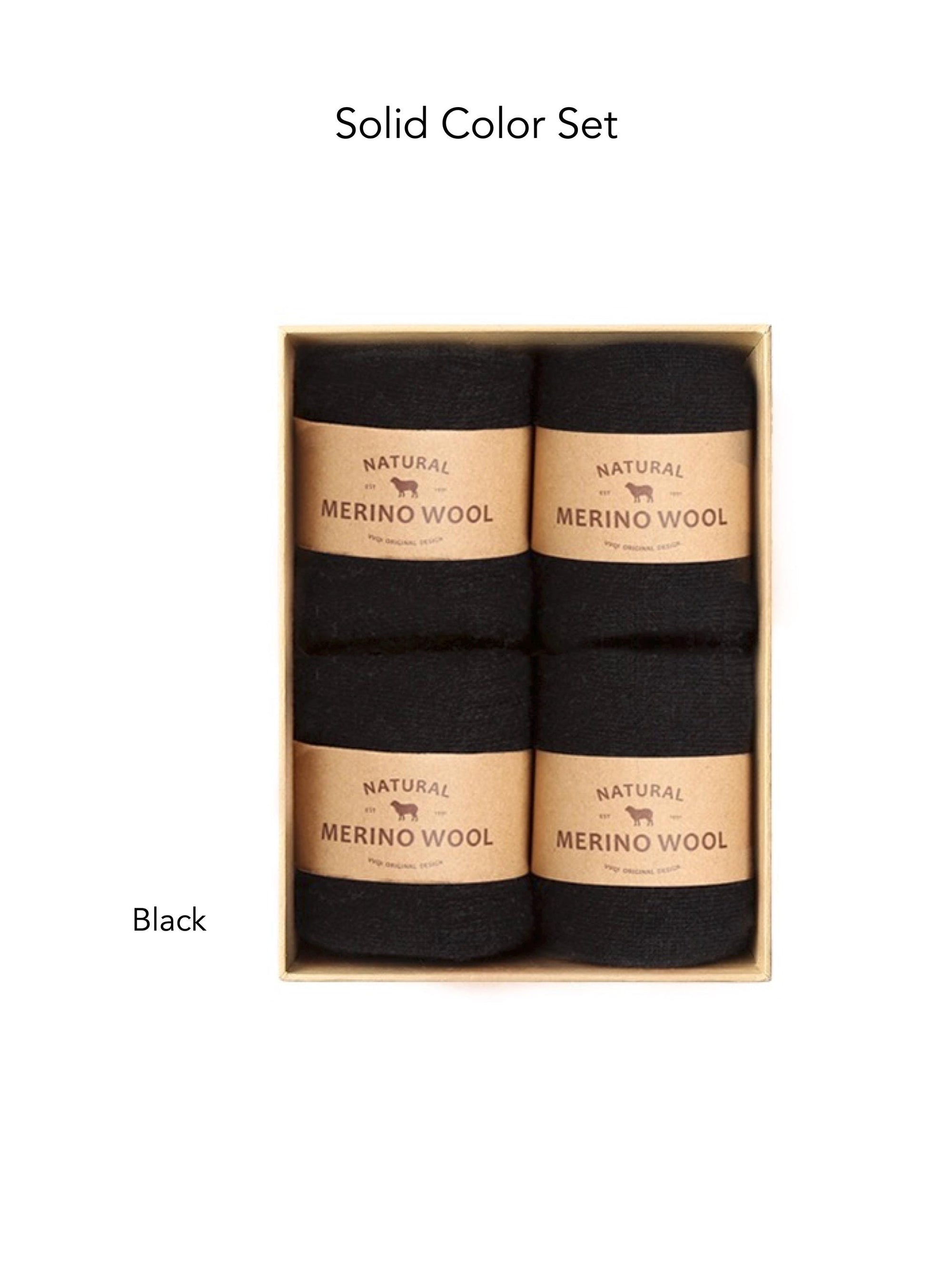 Merino Wool Socks Gift Box: Australian Wool Blend, Unisex, Set of 4 Christmas Gift Wrapped, Stocking Fillers