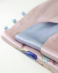 Reversible Mulberry Silk Scarf with Qipao Buttons – Double-Sided 6A Silk Wrap | Floral Bird Design Oriental Silk Shawl Hanfu Accessories