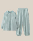 Gauze Cotton Pajamas Set for Women | Zen Meditation Outfit | Soft Breathable Loungewear | Relaxed Homewear | Gift for Her