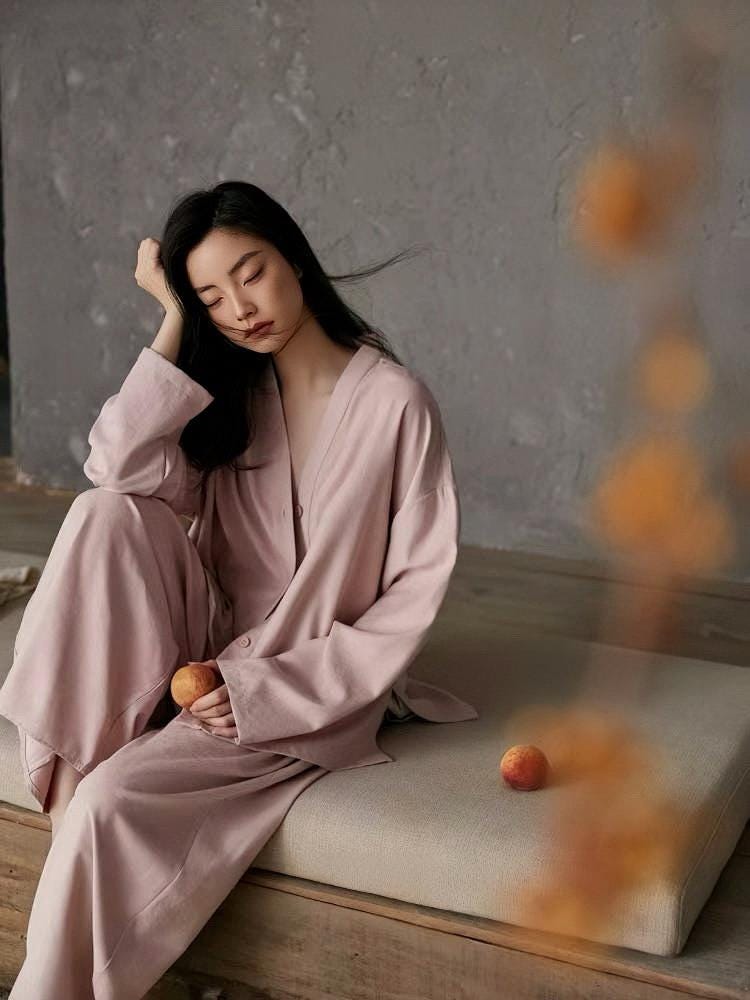 Soft Cotton Pajamas Set for Women | Zen Loungewear Sleep Set | Relaxed Homewear | Minimalist Gift for Her
