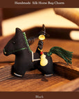 Handmade Silk Horse Bag Charm – Christmas Stocking Filler, Embroidered Horse Ornament, Lucky Horse Keyrings, Christmas Tree Decor