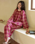 Bamboo Cotton Pajama Set for Mom and Daughter – Matching Family Christmas Pajamas , Soft Breathable Sleepwear for Women and Kids