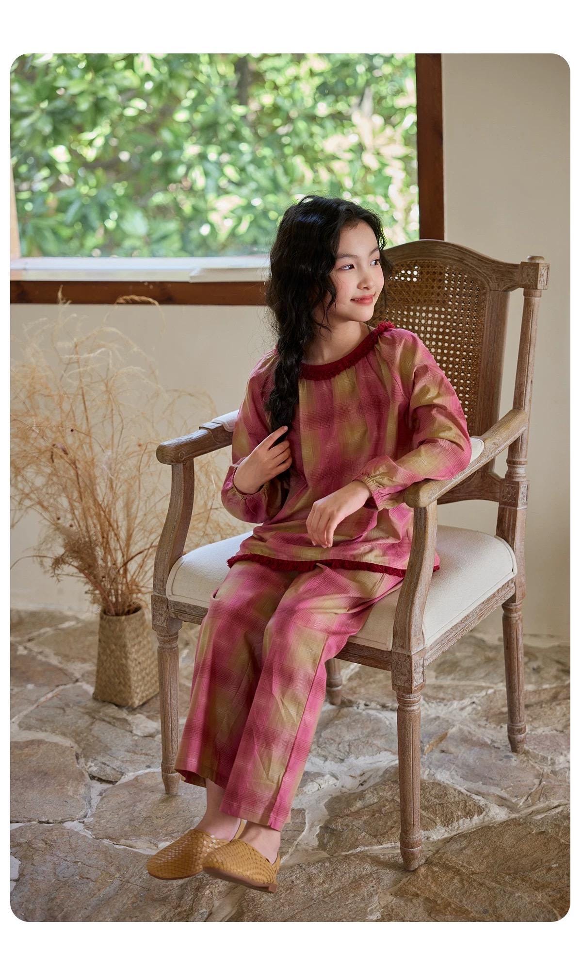 Bamboo Cotton Pajama Set for Mom and Daughter – Matching Family Christmas Pajamas , Soft Breathable Sleepwear for Women and Kids