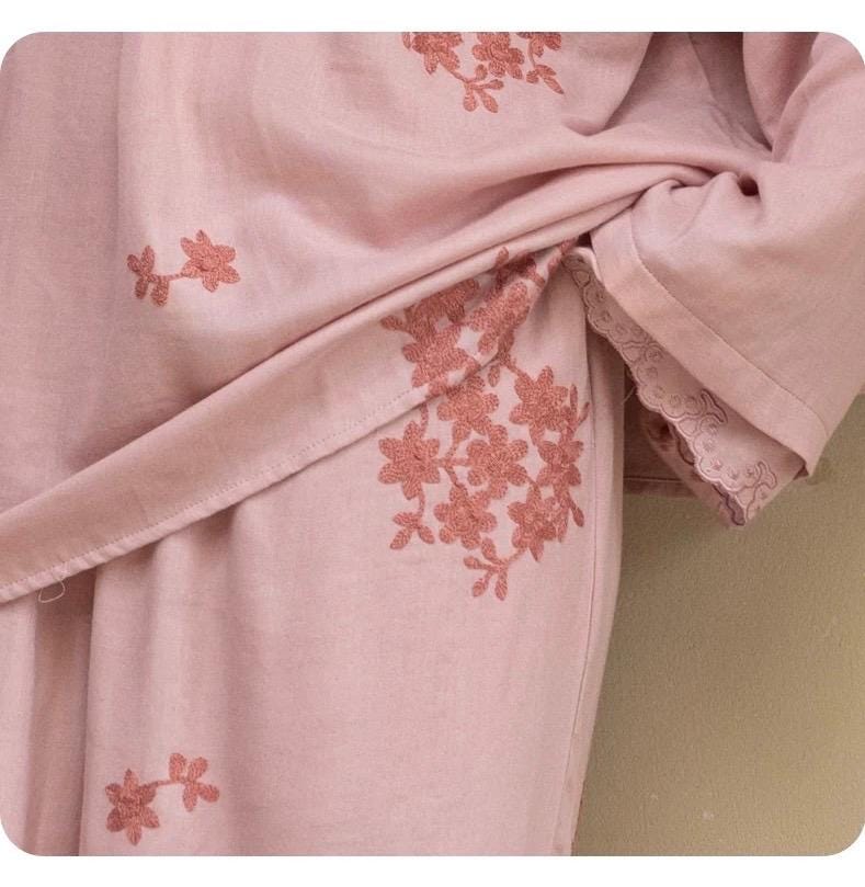 Bamboo Fibre Cotton Embroidered Loungewear Bamboo Cotton/Breathable Winter Pajamas