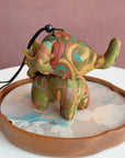 Christmas Bag Charm – Silk Fabric Hanging Ornament for Christmas Stocking Filler, Lucky Elephant , Handmade Christmas Gifts