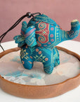 Christmas Bag Charm – Silk Fabric Hanging Ornament for Christmas Stocking Filler, Lucky Elephant , Handmade Christmas Gifts