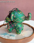 Christmas Bag Charm – Silk Fabric Hanging Ornament for Christmas Stocking Filler, Lucky Elephant , Handmade Christmas Gifts
