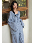 Bamboo Cotton Embroidered Pajama, Soft Breathable Loungewear, Oversized Fit Lounge Set, Sustainable Clothing, Gift Pack for Christmas