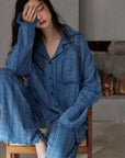 Gauze Cotton Pajamas Set for Women | Zen Meditation Outfit | Soft Breathable Loungewear | Relaxed Homewear | Gift for Her