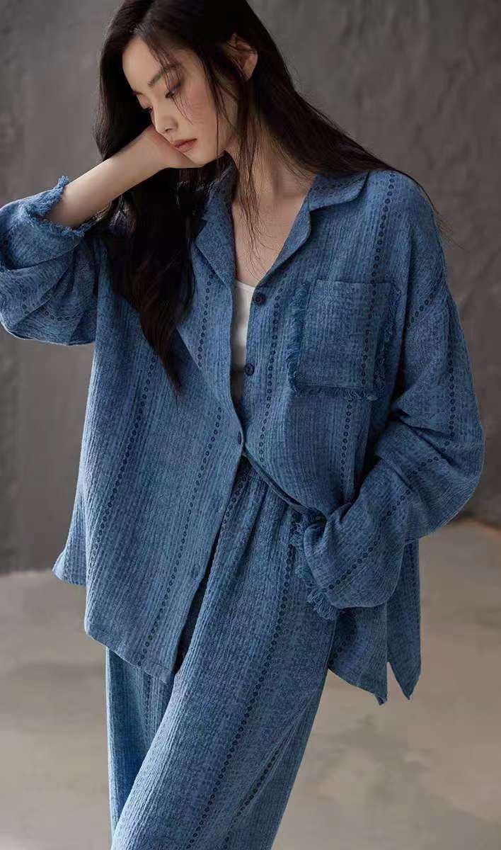 Gauze Cotton Pajamas Set for Women | Zen Meditation Outfit | Soft Breathable Loungewear | Relaxed Homewear | Gift for Her