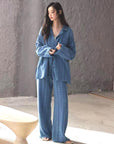 Gauze Cotton Pajamas Set for Women | Zen Meditation Outfit | Soft Breathable Loungewear | Relaxed Homewear | Gift for Her