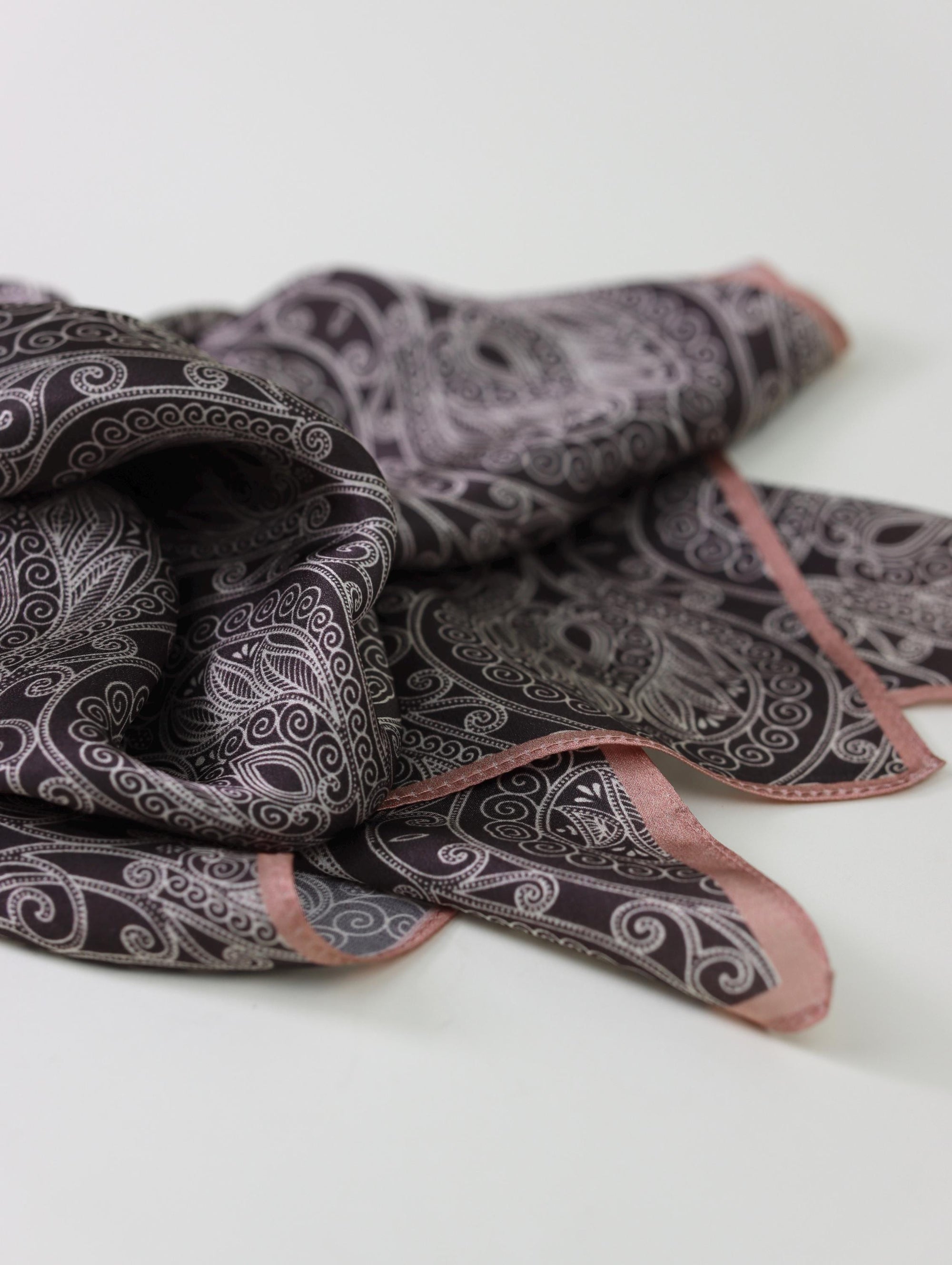 Mulberry Silk Scarf with Scarf Ring - Vintage Style Bandana