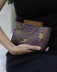Handmade Silk Handbag with Wooden Clasp | Natural Dyed Xiangyun Silk Persimmon Print Crossbody | Oriental Heritage Evening Purse