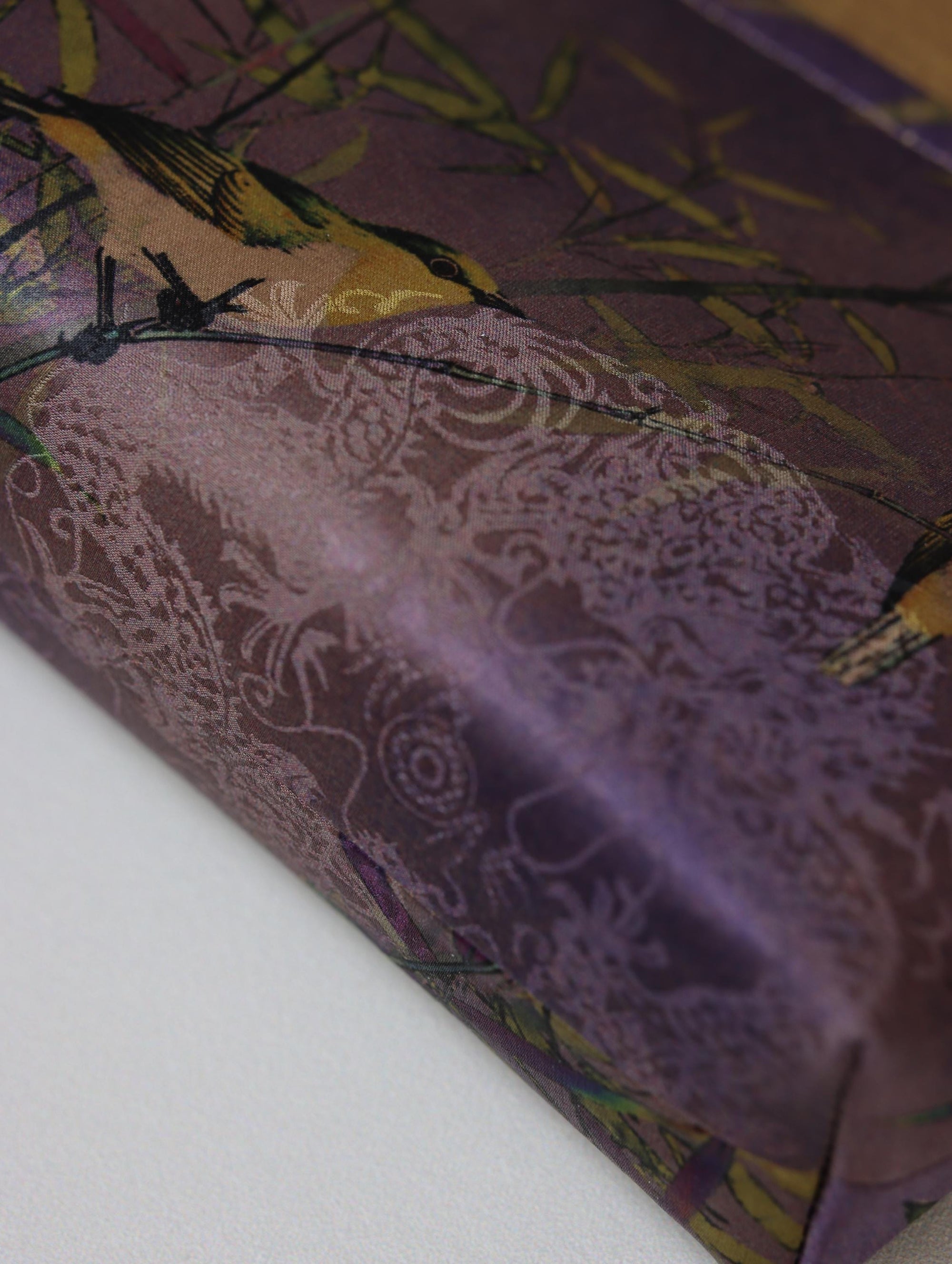 Handmade Silk Handbag with Wooden Clasp | Natural Dyed Xiangyun Silk Persimmon Print Crossbody | Oriental Heritage Evening Purse
