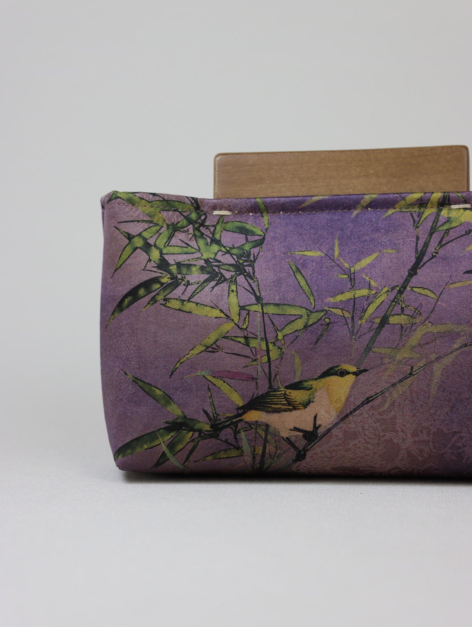 Handmade Silk Handbag with Wooden Clasp | Natural Dyed Xiangyun Silk Persimmon Print Crossbody | Oriental Heritage Evening Purse