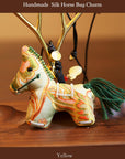 Handmade Silk Horse Bag Charm – Christmas Stocking Filler, Embroidered Horse Ornament, Lucky Horse Keyrings, Christmas Tree Decor