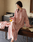 Bamboo Fibre Cotton Embroidered Loungewear Bamboo Cotton/Breathable Winter Pajamas