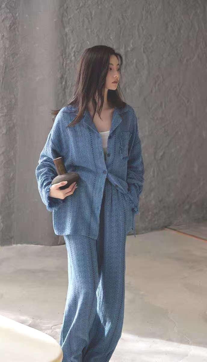 Gauze Cotton Pajamas Set for Women | Zen Meditation Outfit | Soft Breathable Loungewear | Relaxed Homewear | Gift for Her