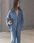 Gauze Cotton Pajamas Set for Women | Zen Meditation Outfit | Soft Breathable Loungewear | Relaxed Homewear | Gift for Her