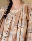 Soft Bamboo Cotton Kimono Pajama Set, 3 Piece Women’s Tie Dye Loungewear