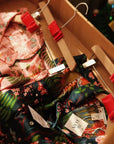 Luxury Silk Blend Christmas Pyjama Set Women – Personalised Message Tag & Gift Box – Floral Tiger Print Satin PJs Christmas Present for Her